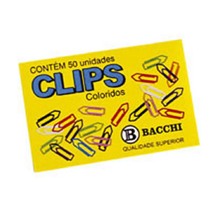 Clips Colorido Bacchi N.2/0 Cx- C/100 Unid- Pct c/ 10cx