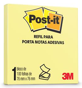 Bloco de Recado Post-It Refil para Pop Up com 90 Folhas 76 x 76 mm (Amarelo) - 3M